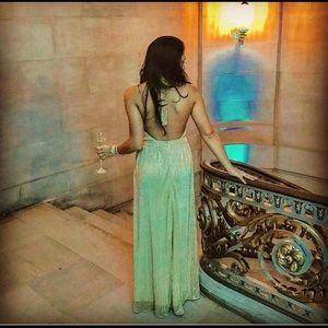 Lulus Shimmer Gold Dress